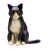 Фигурка Konik Mojo Кошка, чёрно-белая, сидящая