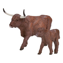 Набор Konik Mojo Хайлендская корова с теленком